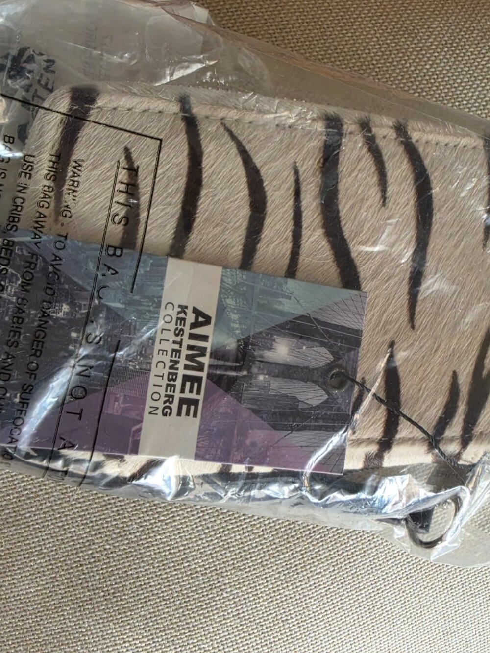 Aimee Kestenberg Faux Fur Tiger Print Scarf/Wrap NWT